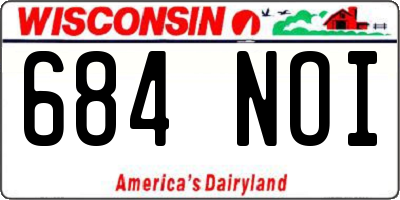 WI license plate 684NOI