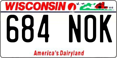 WI license plate 684NOK