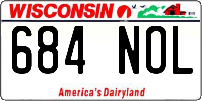 WI license plate 684NOL