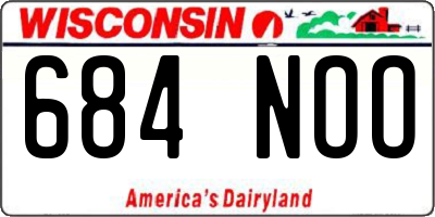 WI license plate 684NOO