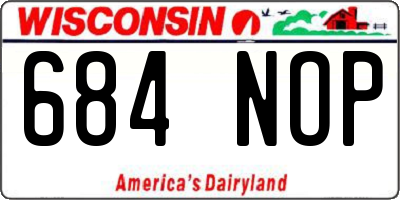 WI license plate 684NOP
