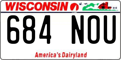 WI license plate 684NOU
