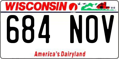 WI license plate 684NOV