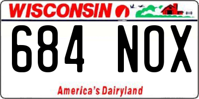 WI license plate 684NOX