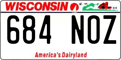 WI license plate 684NOZ
