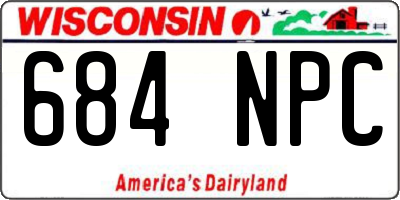 WI license plate 684NPC