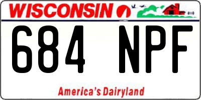 WI license plate 684NPF