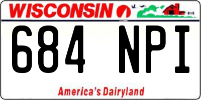 WI license plate 684NPI
