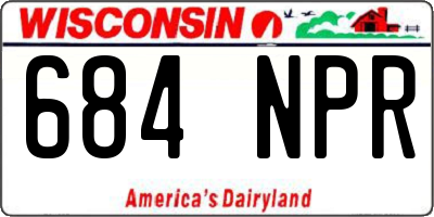 WI license plate 684NPR
