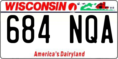 WI license plate 684NQA
