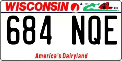 WI license plate 684NQE