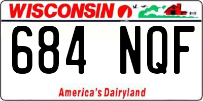 WI license plate 684NQF