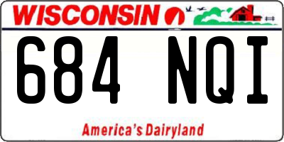 WI license plate 684NQI