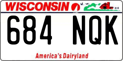 WI license plate 684NQK