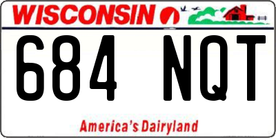 WI license plate 684NQT