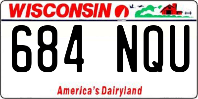 WI license plate 684NQU