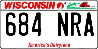 WI license plate 684NRA