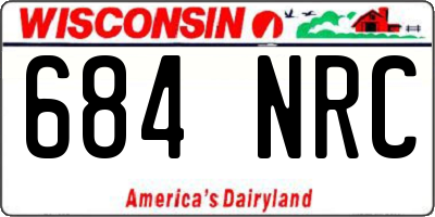 WI license plate 684NRC