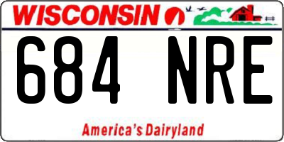 WI license plate 684NRE