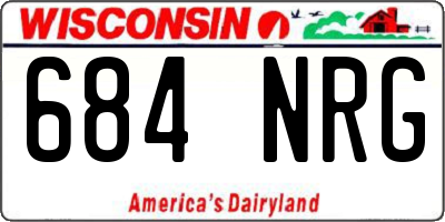 WI license plate 684NRG