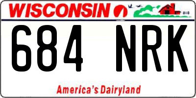 WI license plate 684NRK