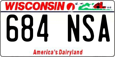 WI license plate 684NSA
