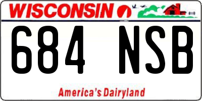 WI license plate 684NSB