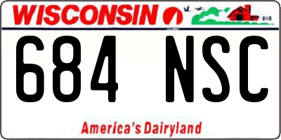 WI license plate 684NSC