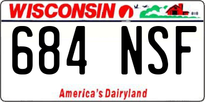 WI license plate 684NSF