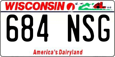 WI license plate 684NSG