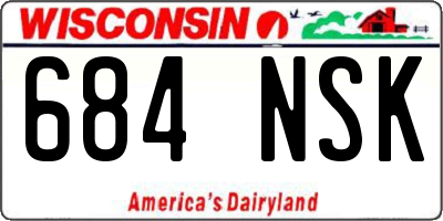 WI license plate 684NSK