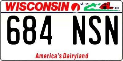 WI license plate 684NSN