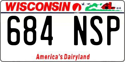 WI license plate 684NSP