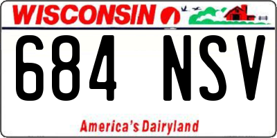 WI license plate 684NSV
