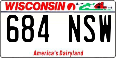 WI license plate 684NSW