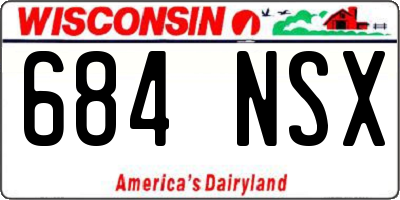 WI license plate 684NSX