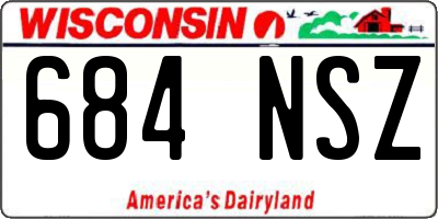WI license plate 684NSZ