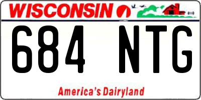 WI license plate 684NTG