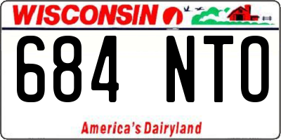 WI license plate 684NTO