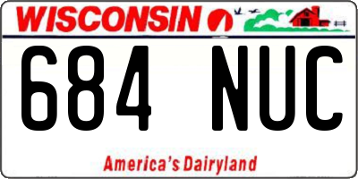 WI license plate 684NUC