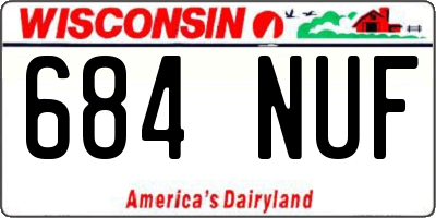 WI license plate 684NUF