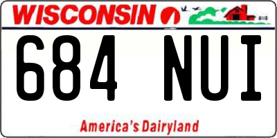 WI license plate 684NUI