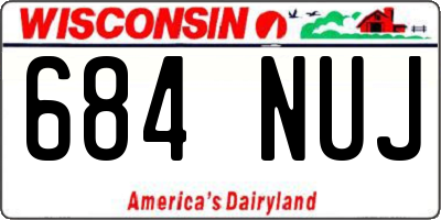 WI license plate 684NUJ