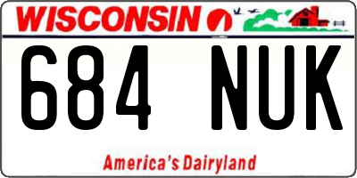 WI license plate 684NUK