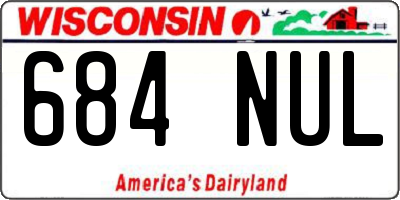 WI license plate 684NUL