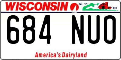 WI license plate 684NUO