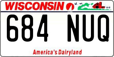 WI license plate 684NUQ