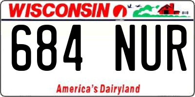 WI license plate 684NUR