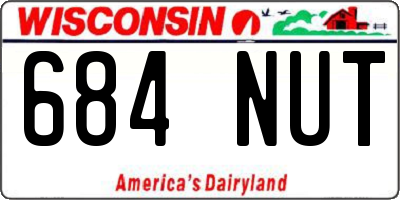 WI license plate 684NUT