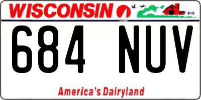 WI license plate 684NUV